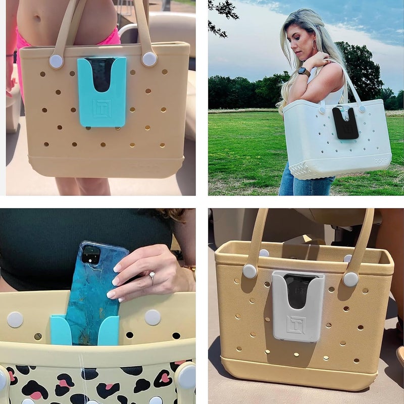 Tributary Brands - Black Phone Holder for Bogg Bag and Simple Modern Bag - Made of Silicone and Fits All Phone Sizes - Image 5